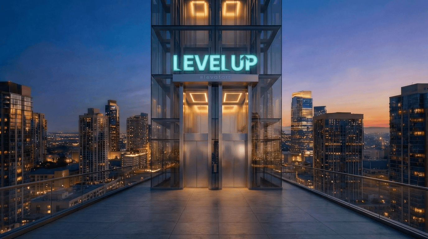 מעליות ברקע - LEVEL UP elevators